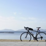 砂浜に自転車